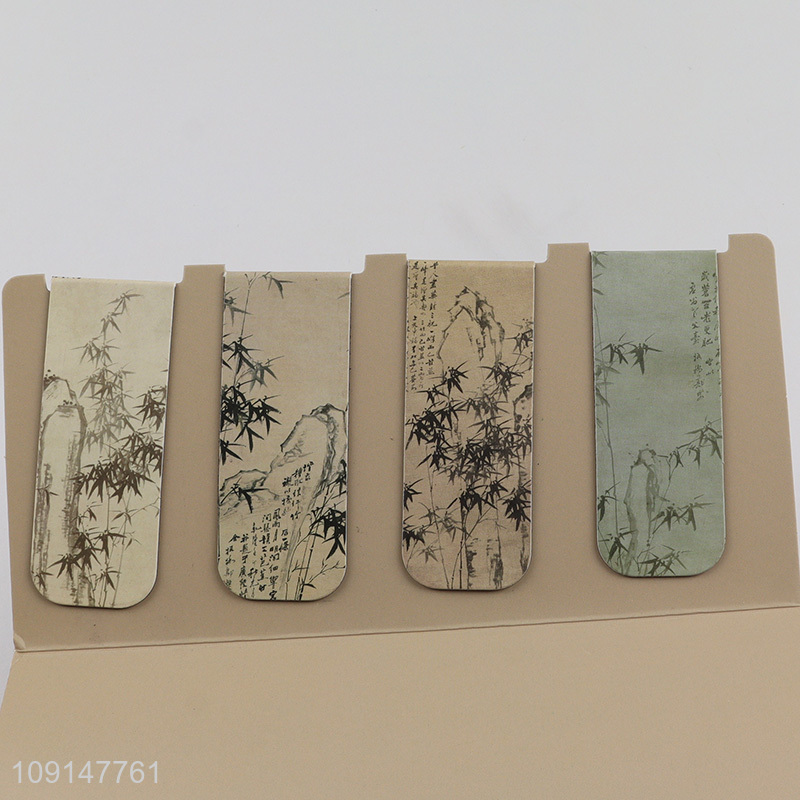 Top selling 4pcs folding Chinese style magnetic bookmark set