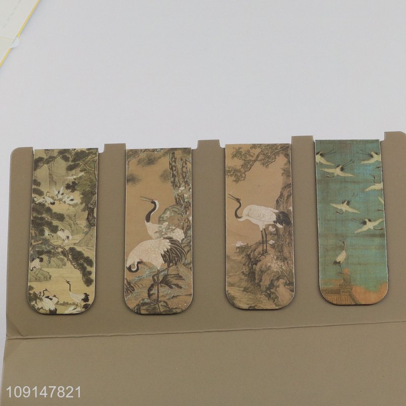 Online wholesale 4pcs folding magnetic bookmark magnetic page marker set