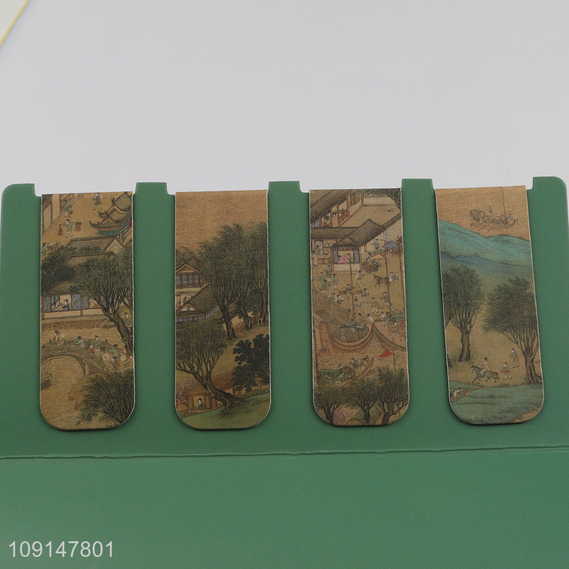 New product 4pcs creative folding magnetic bookmark for students