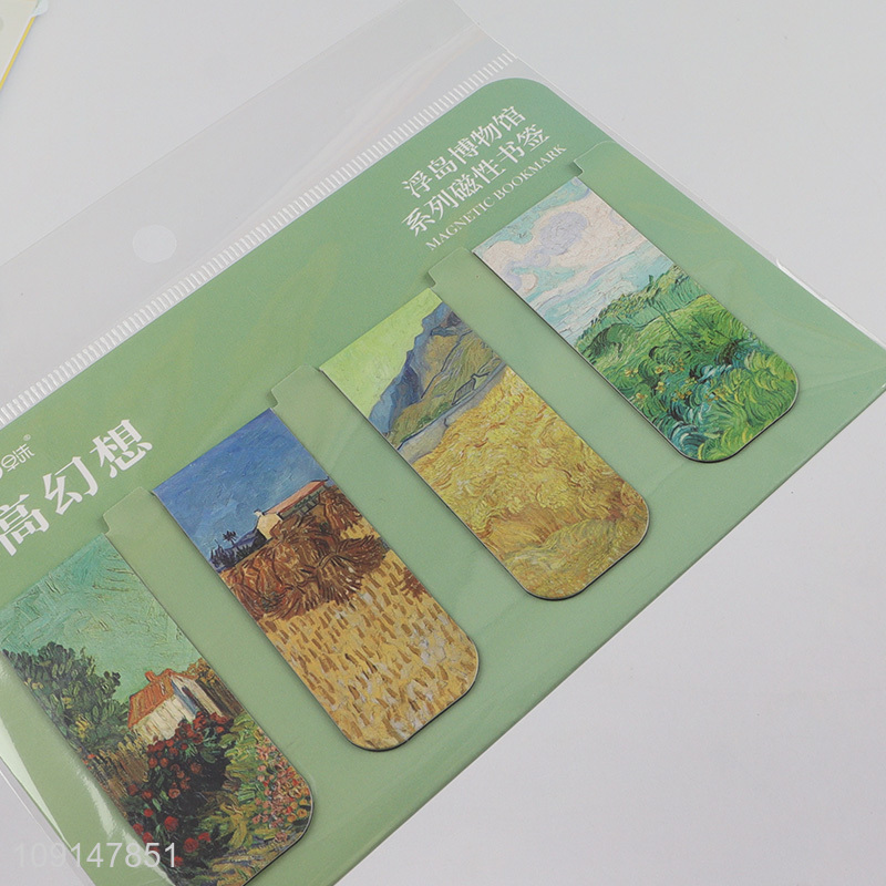 Top quality 4pcs magnetic bookmark magnetic page marker set for sale