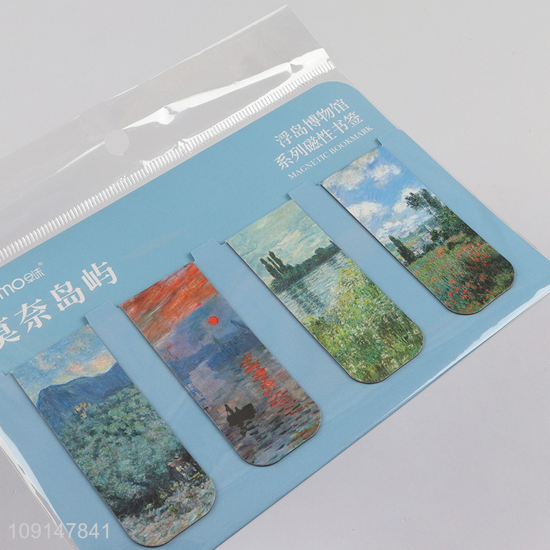China products 4pcs folding magnetic bookmark magnetic page marker for gifts
