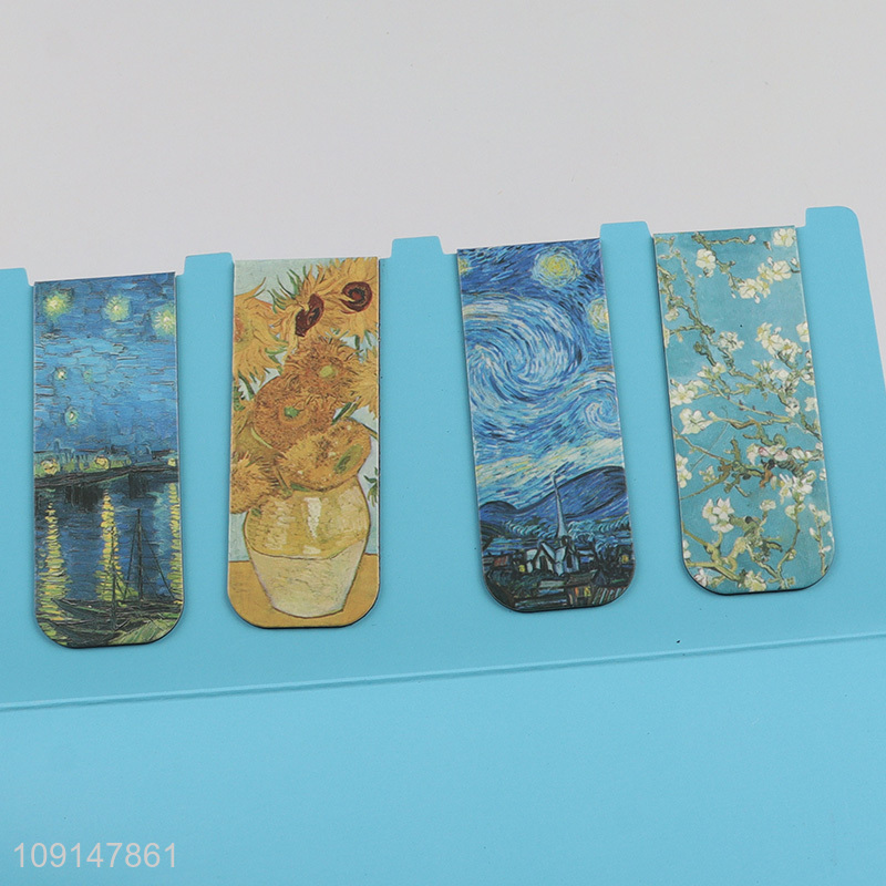 Low price 4pcs creative folding magnetic bookmark magnetic page marker