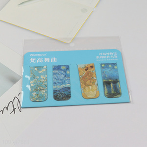 Low price 4pcs creative folding magnetic bookmark magnetic page marker