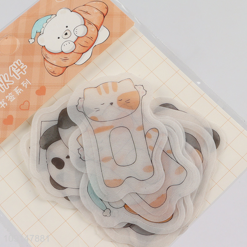 Good selling cartoon 12pcs animal series pvc bookmark page marker