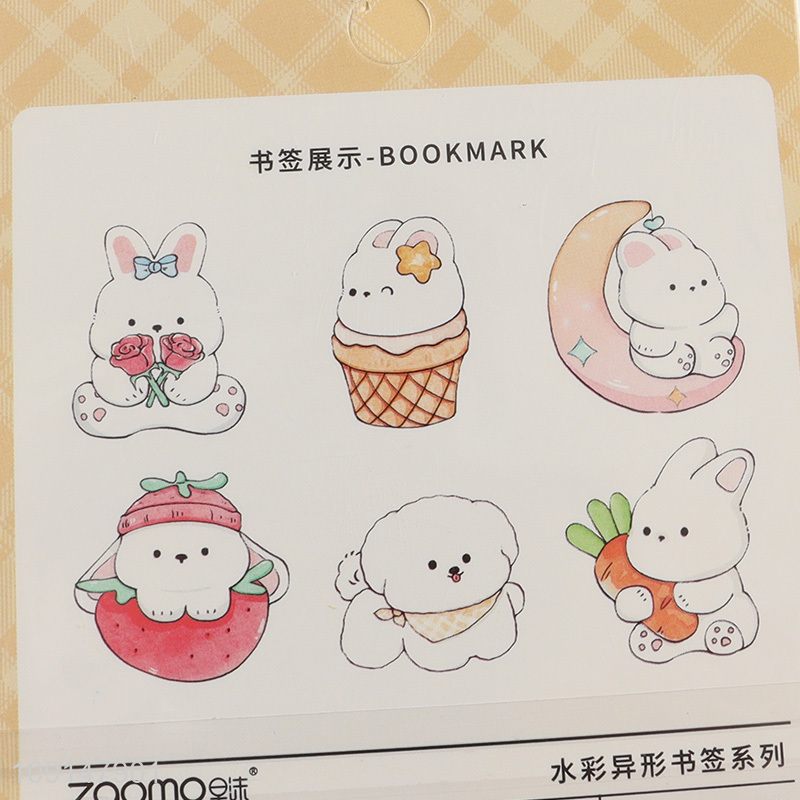 Most popular cartoon 12pcs pvc bookmark page marker set