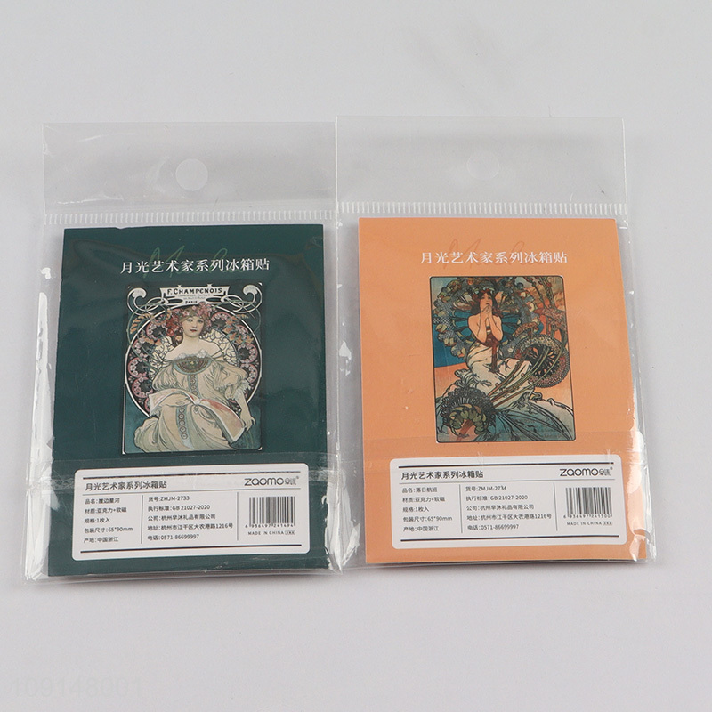 Top selling rectangle artistic acrylic fridge magnet wholesale