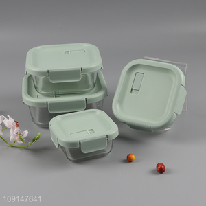 Best selling clear glass food container food preservation box with lid