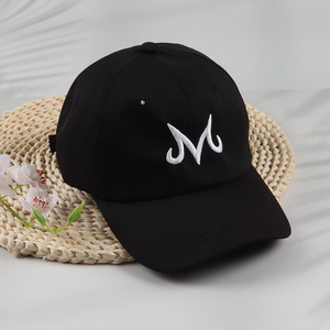 China products black fashionable embroidery peaked cap for men women