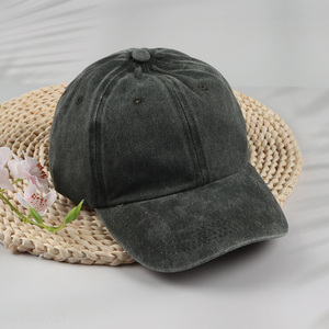 Top selling fashionable cotton washed distressed peaked cap casual hat wholesale