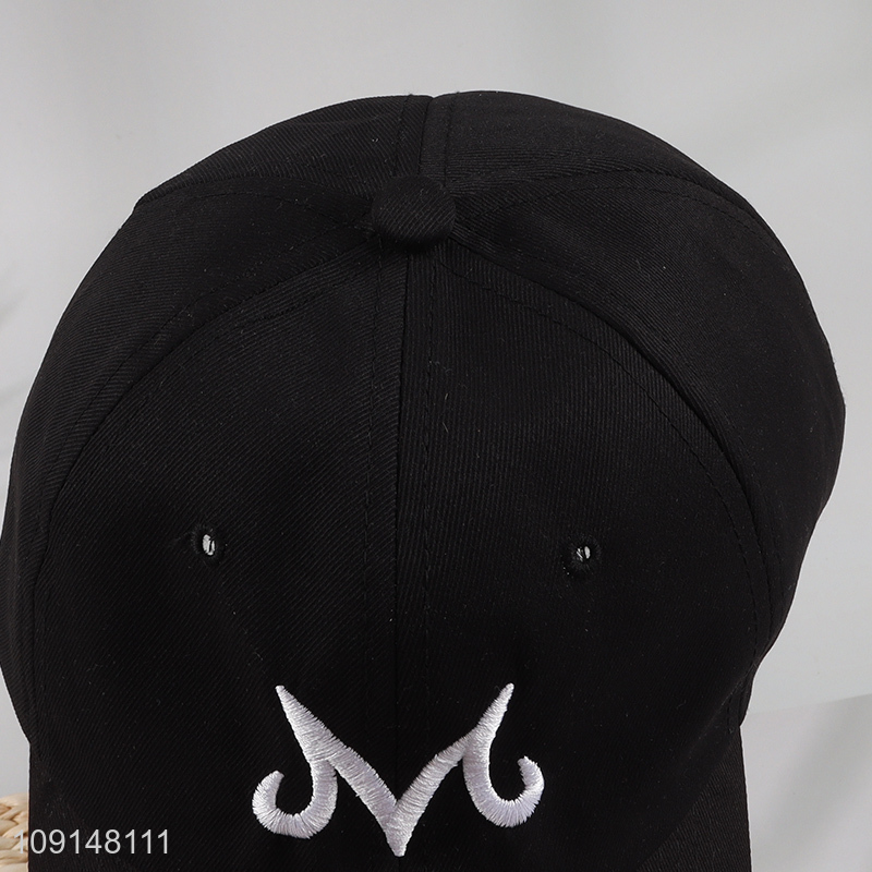 China products black fashionable embroidery peaked cap for men women