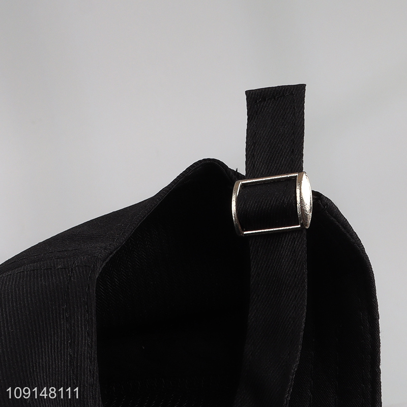 China products black fashionable embroidery peaked cap for men women