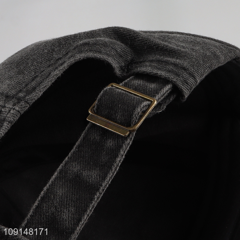 Low price black embroidery fashion cotton peaked cap for sale