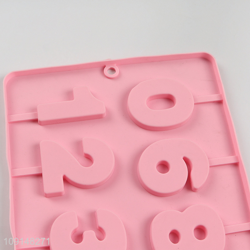 Yiwu market silicone number series lollipop mold for baking tool