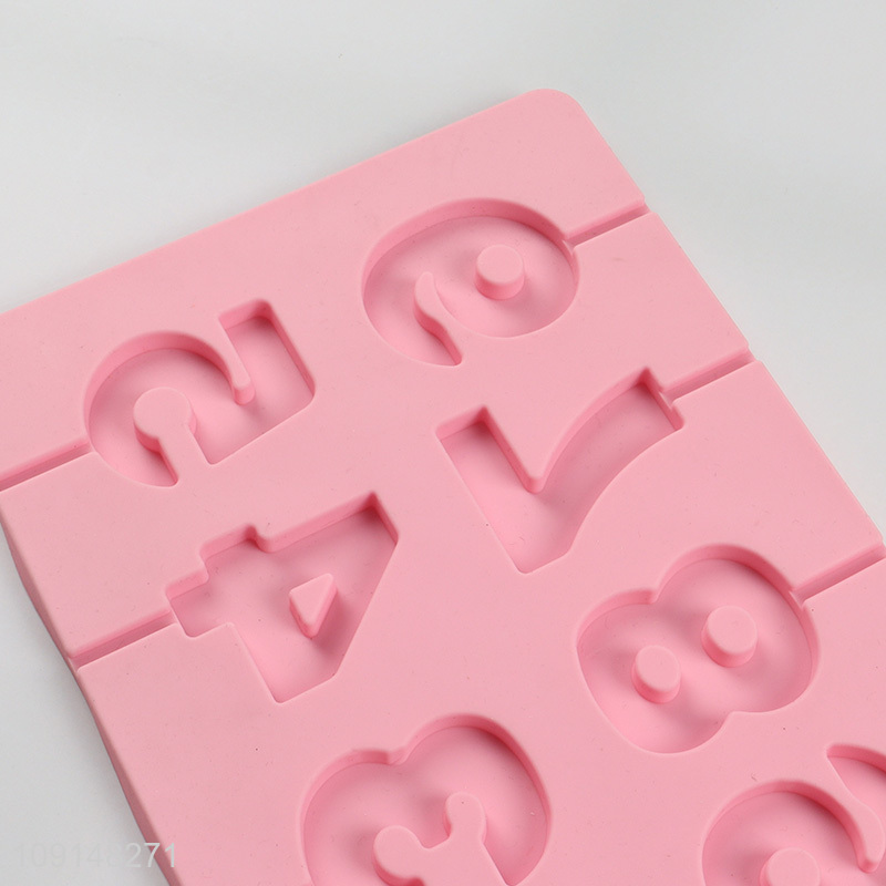 Yiwu market silicone number series lollipop mold for baking tool