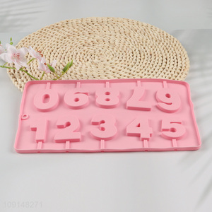 Yiwu market silicone number series lollipop mold for baking tool