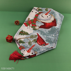 Hot Selling Christmas Table Runner Winter Holiday Table Runner with Tassels