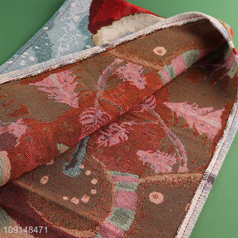 Hot Selling Christmas Table Runner Winter Holiday Table Runner with Tassels