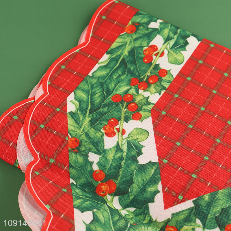 New Product Christmas Table Runner Polyester Fabric Table Runner with Tassels