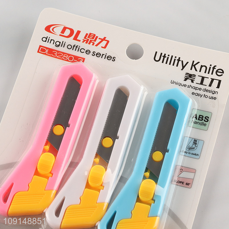 Hot Selling 3 Pack Heavy Duty Utlity Knife Set Box Cutters Set