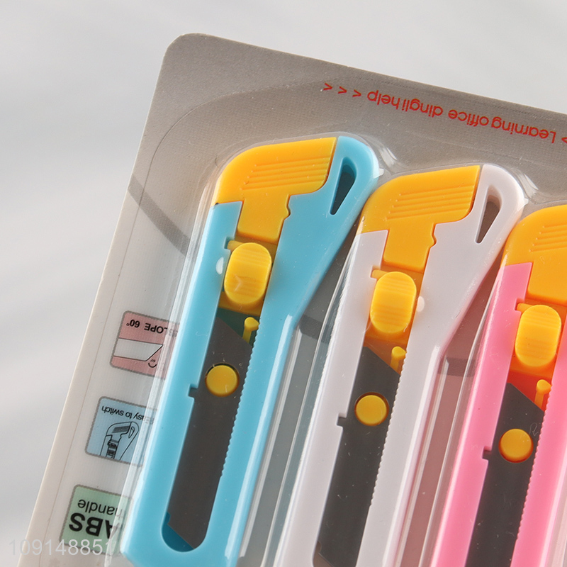 Hot Selling 3 Pack Heavy Duty Utlity Knife Set Box Cutters Set