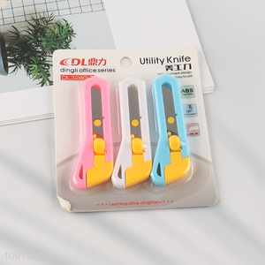 Hot Selling 3 Pack Heavy Duty Utlity Knife Set Box Cutters Set