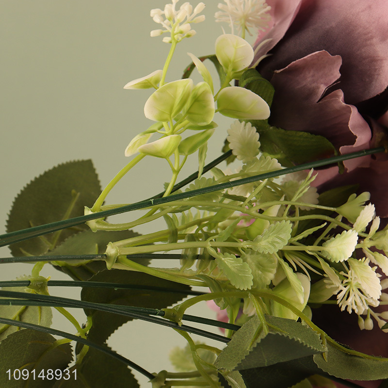 Factory Supply Artificial Flower Fake Plant for Home Office Table Centerpieces