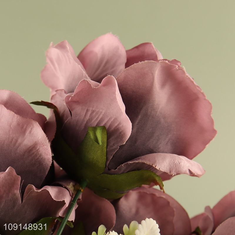 Factory Supply Artificial Flower Fake Plant for Home Office Table Centerpieces