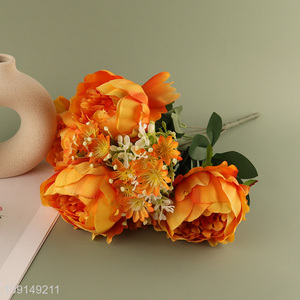 China Wholesale Artificial Flower Bouquet Fake Flower for Garden Patio Decor