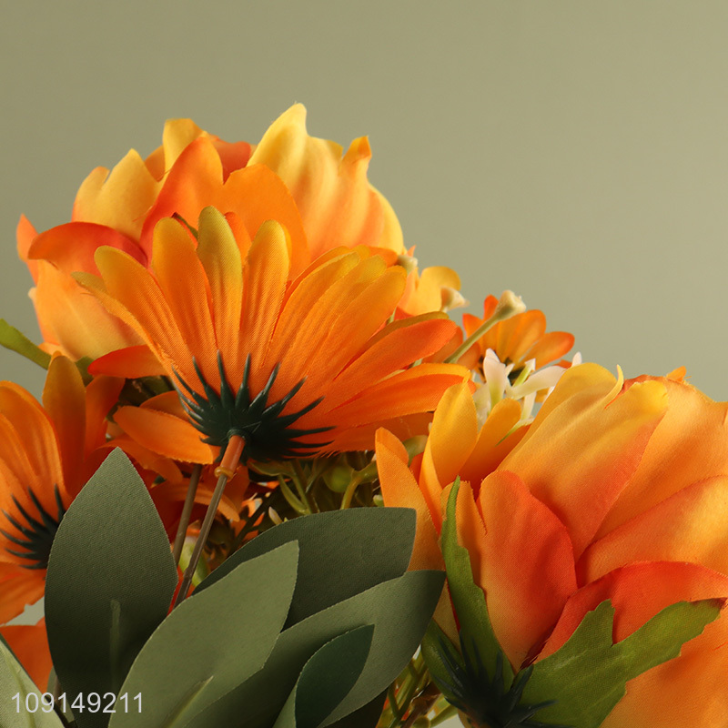 China Wholesale Artificial Flower Bouquet Fake Flower for Garden Patio Decor