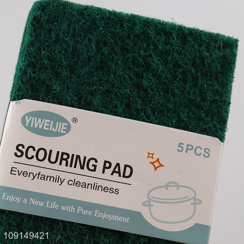 New Arrival 5 Pieces Scouring Pads Scrub Pads Dish Scrubbers for Kitchen BBQ