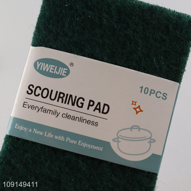Good Quality 10 Pieces Heavy Duty Scouring Pads Durable Dishes Pots Scrubbers