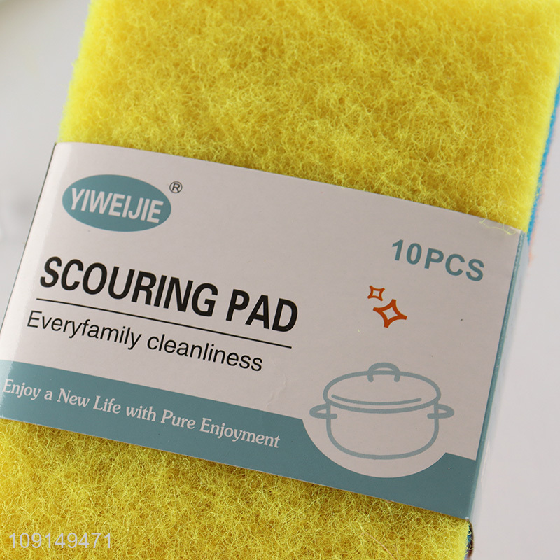 Factory Price 10 Pieces Non-Scratch Scouring Pads for Kitchen Cookware Cooktops