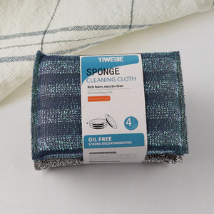 Factory Supply 4PCS Heavy Duty Scrub Sponges Dishwashing Cleaning Tools