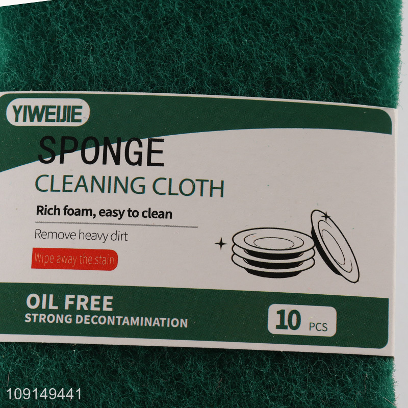 New Product 10 Pieces Scouring Pads Heavy Duty Non-Scratch Scrub Pads Wholesale