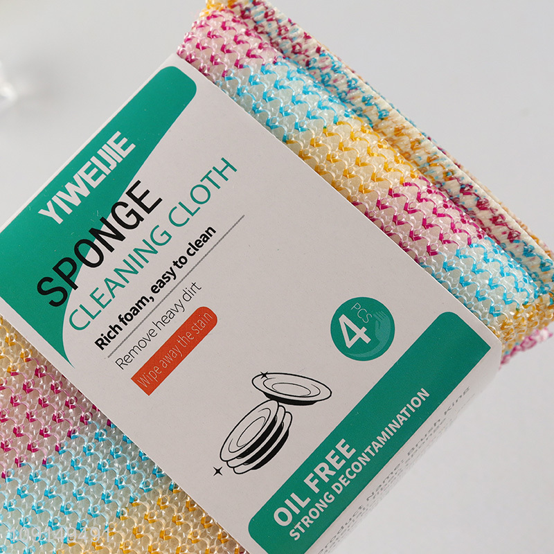 High Quality 4PCS Cleaning Sponges Dish Sponges for Washing Pots Pans