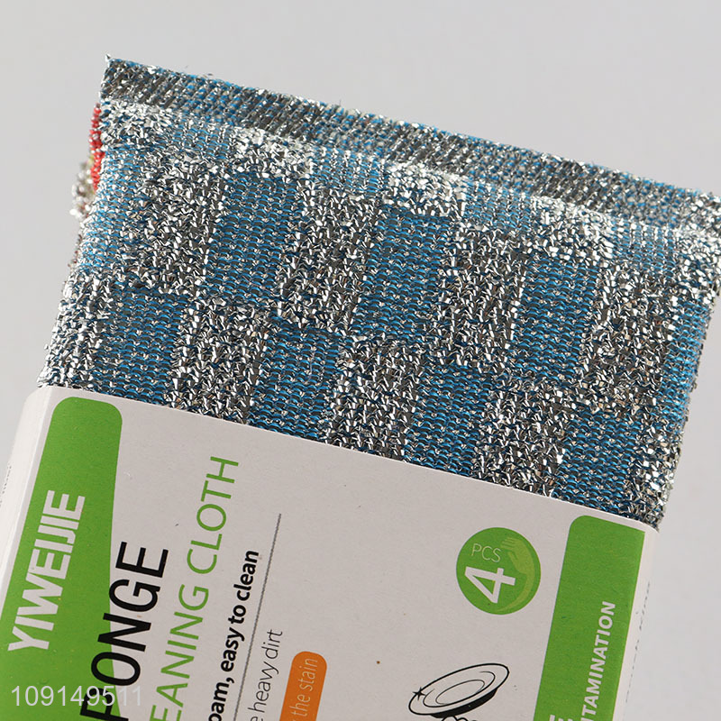 Wholesale 4PCS Heavy Duty Scrub Sponges Oil Free Dish Sponges for Kitchen