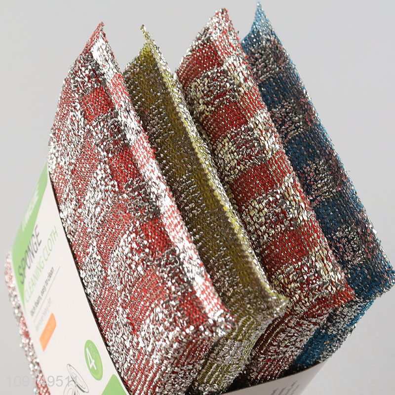 Wholesale 4PCS Heavy Duty Scrub Sponges Oil Free Dish Sponges for Kitchen