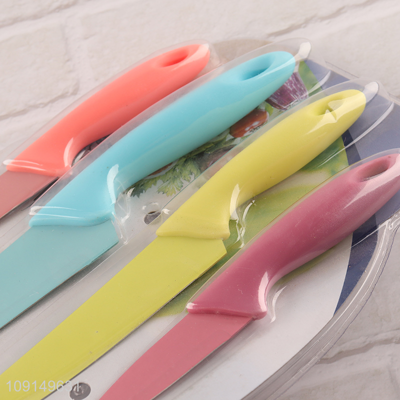 Wholesale 3 Pieces Colorful Stainless Steel Kitchen Knife Set for Non-Stick Slicing