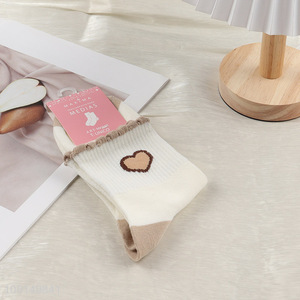 Good quality heart pattern girls princess ruffle socks for sale