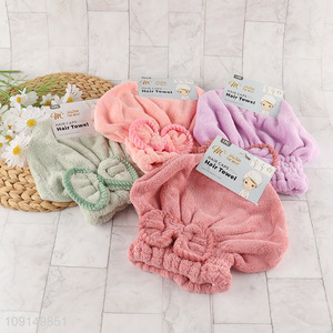 Factory Price Hair Towel Wrap Ultra Absorbent Coral Fleece Hair Towel