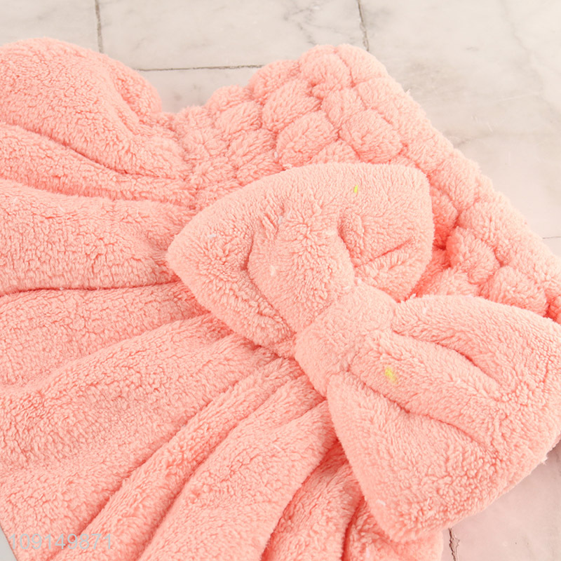 High Quality Ultra Absorbent Fast Drying Coral Fleece Hair Towel Wrap