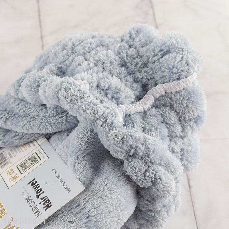 New Arrival Super Absorbent Coral Fleece Hair Towel Wrap for Women
