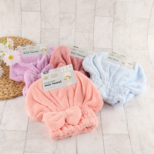 High Quality Ultra Absorbent Fast Drying Coral Fleece Hair Towel Wrap