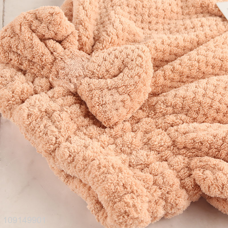 China Imports Coral Fleece Hair Towel Ultra Absorbent Hair Towel Wrap