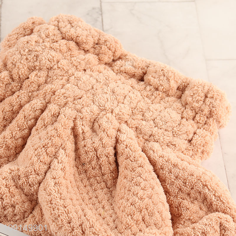 China Imports Coral Fleece Hair Towel Ultra Absorbent Hair Towel Wrap