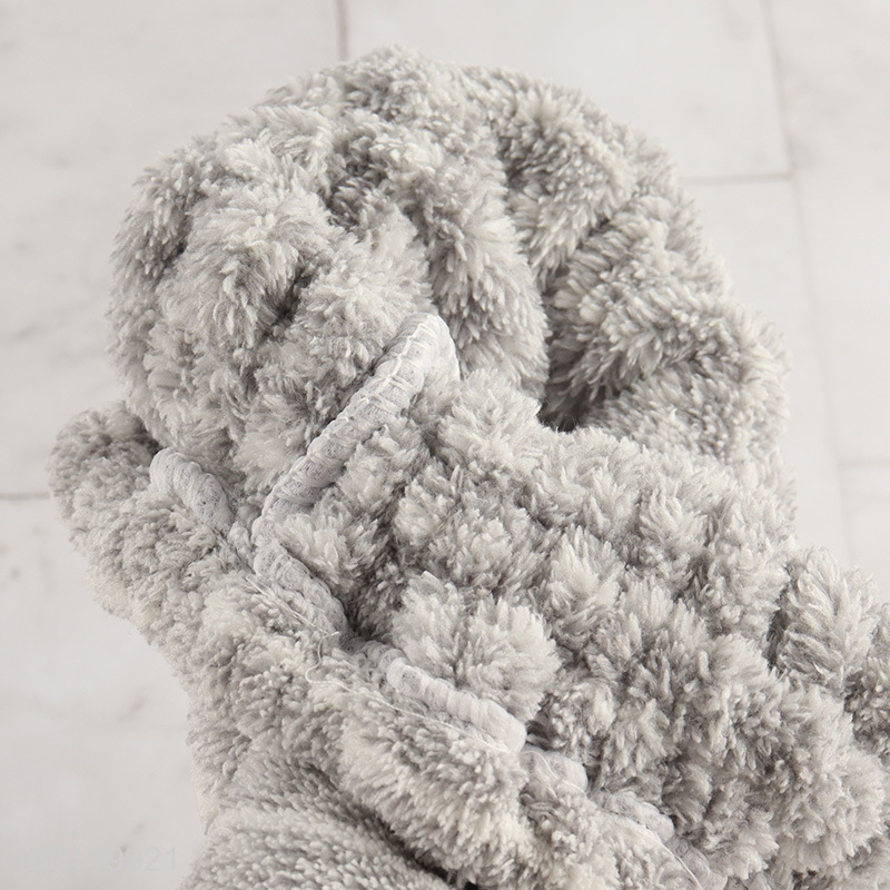 Factory Supply Super Absorbent Coral Fleece Hair Towel Wrap for Long Hair