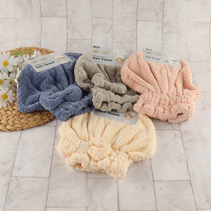 Wholesale Coral Fleece Hair Towel Wrap Super Absorbent Hair Drying Towel