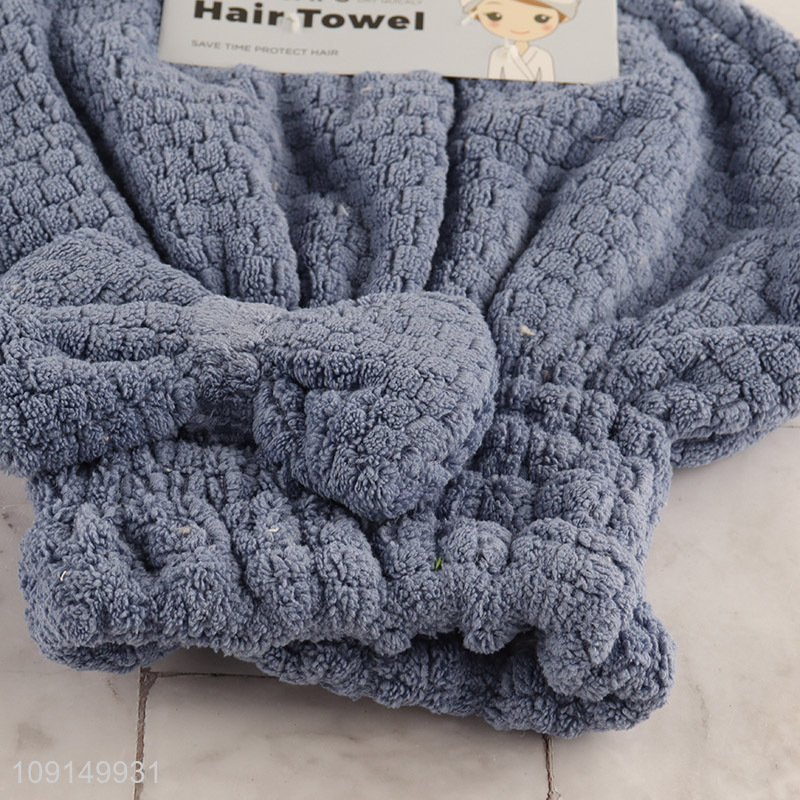 Wholesale Coral Fleece Hair Towel Wrap Super Absorbent Hair Drying Towel
