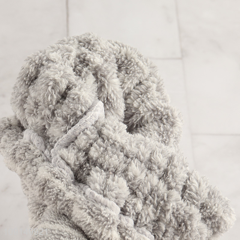 Factory Supply Super Absorbent Coral Fleece Hair Towel Wrap for Long Hair