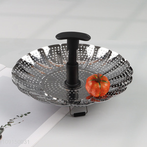 Good selling folding stainless steel kitchen steamer basket wholesale